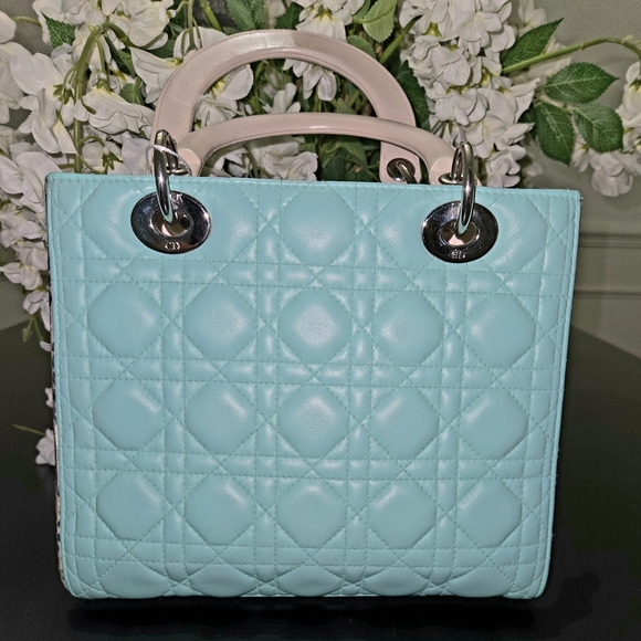 Christian Dior Mint Green Leather Spotted Python Medium Lady Dior Bag - Picture 2 of 10